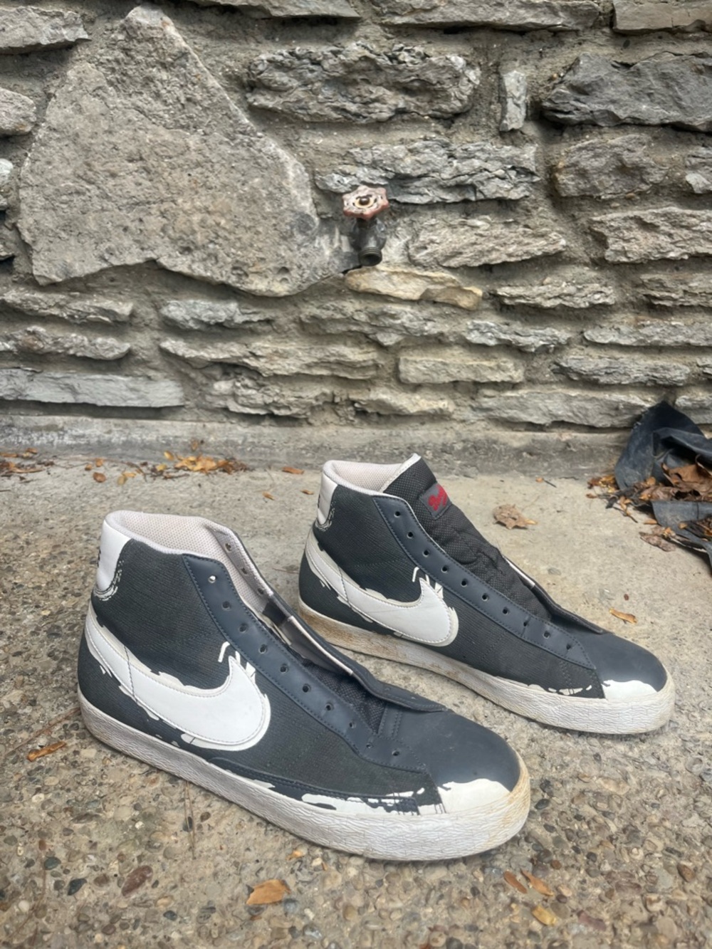 Nike Jackie Robinson 42 Blazers Paint Splatter Grey&White Men’s Sz 11.5 No lace